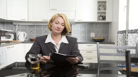 Woman working from home