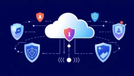 Fast ai threat detection cloud security digital shields magnifying glass alerts