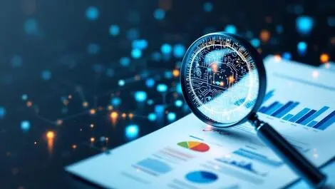 Magnifying glass examining financial documents ai symbolizing audit fraud growth