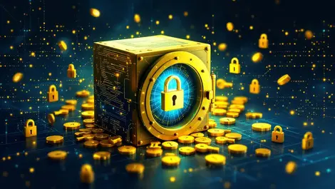 Secure digital vault golden encryption keys quantum particles security