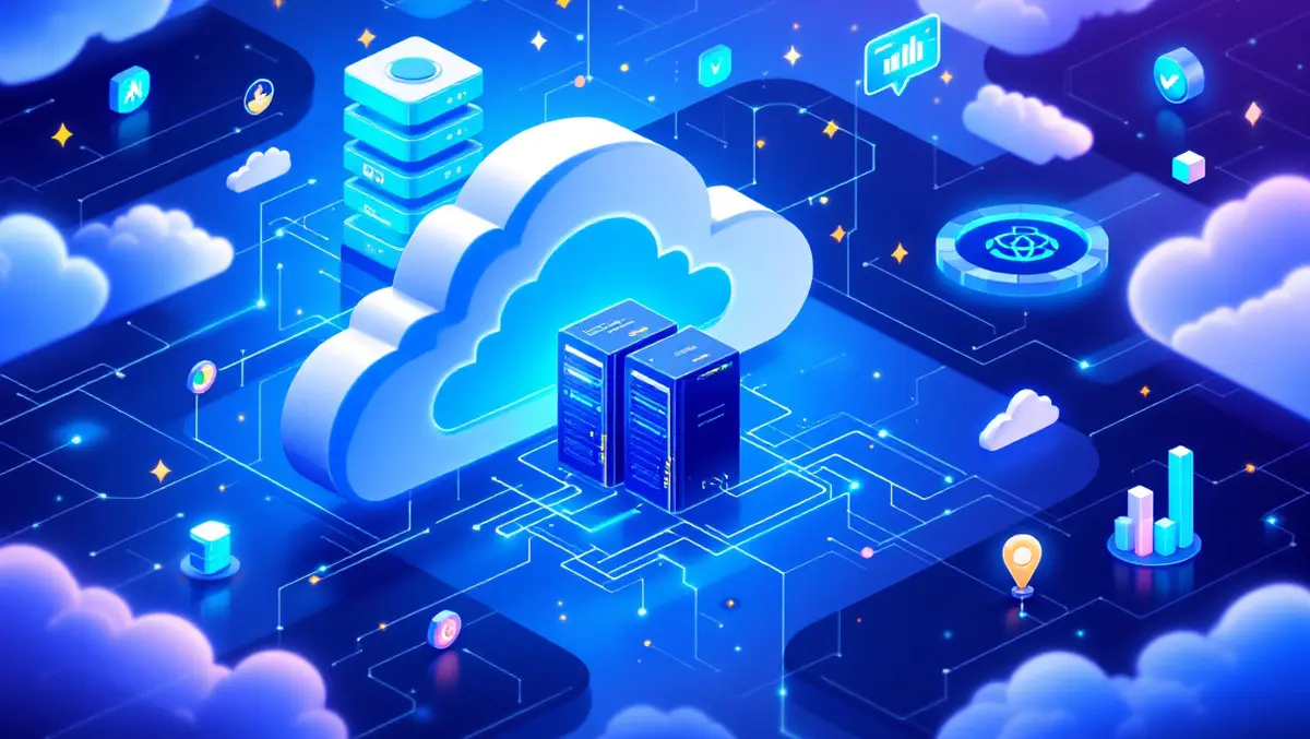Modern cloud data center servers digital connections data flow ai optimization