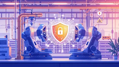 Industrial machinery digital security shields factory automation protection