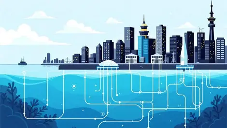 Undersea fibre optic cables connecting modern data centers auckland waterfront nz