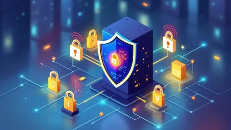 Secure shielded server digital locks threat detection network connections corporate data center