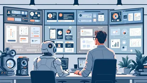 Senior engineer overseeing multiple ai agents building app uis