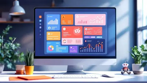 Unified us digital marketing dashboard with reddit mascot icon